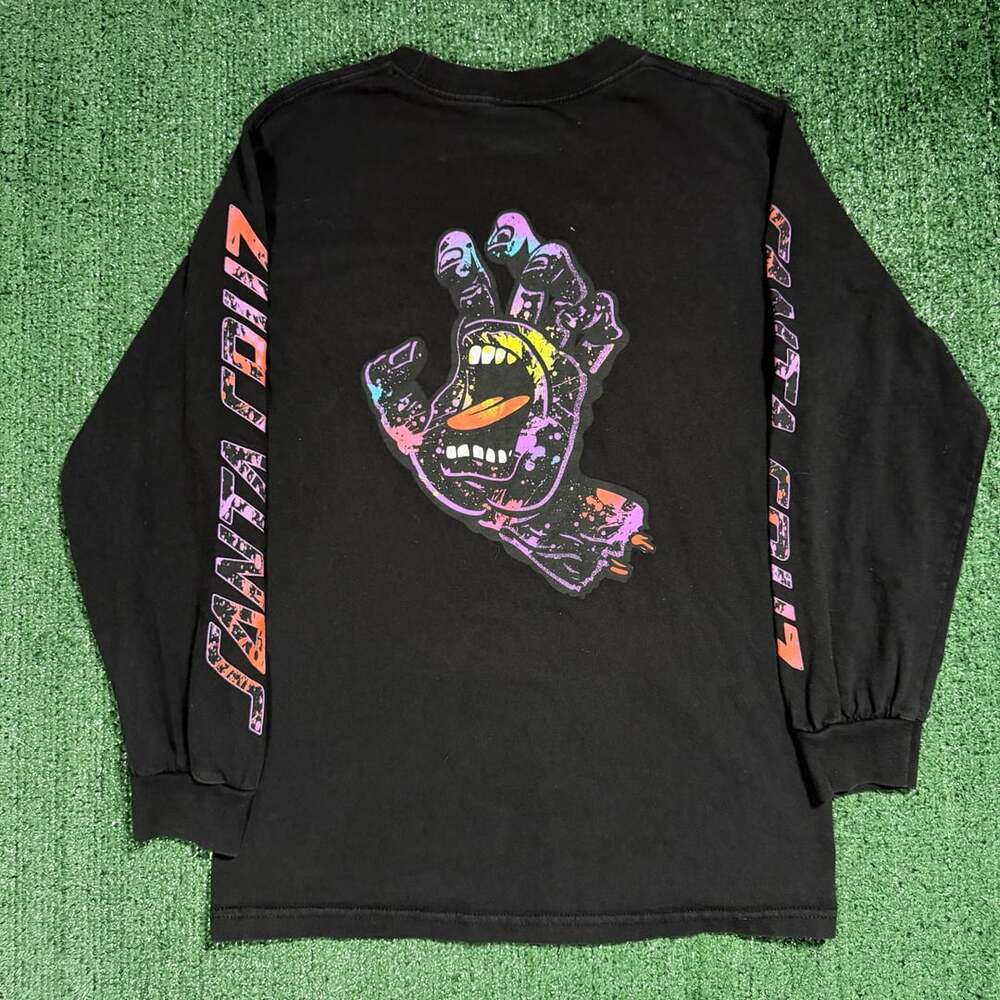 Santa Cruz Screaming Hand Splatter Long Sleeve T-Shirt Black XS